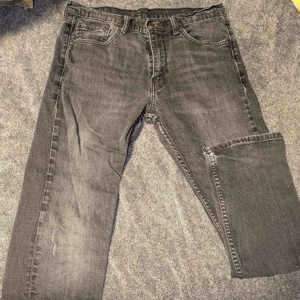 Levi 501 Distressed Grey Denim